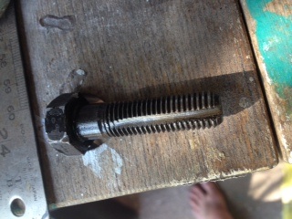 Made a tap out of the old bolt to clean out the beam thread