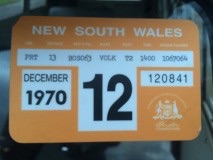Period rego label to suit filming